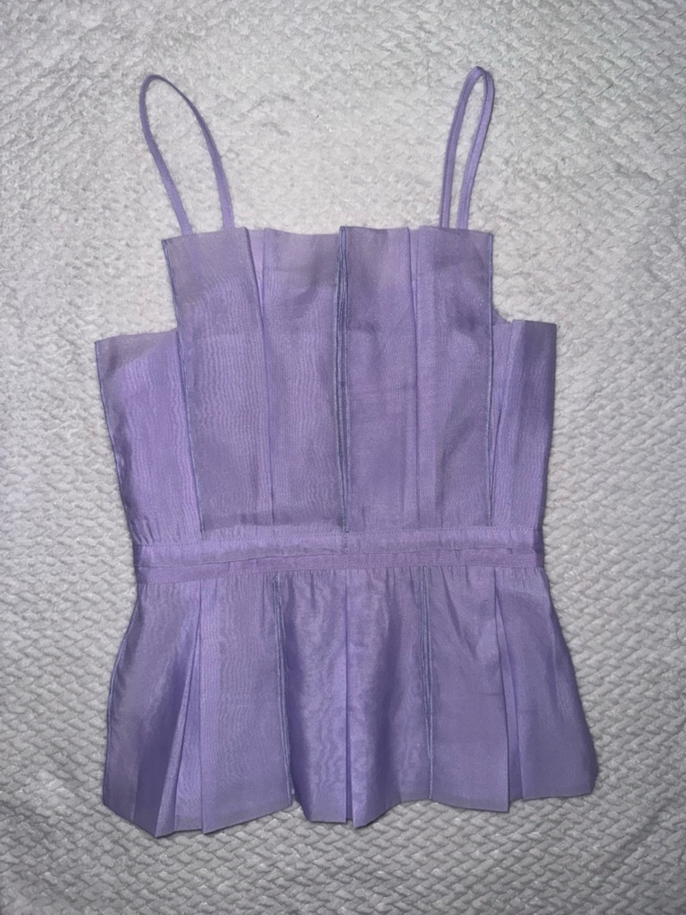 Lilac Pleated Spaghetti Strap Tank Top